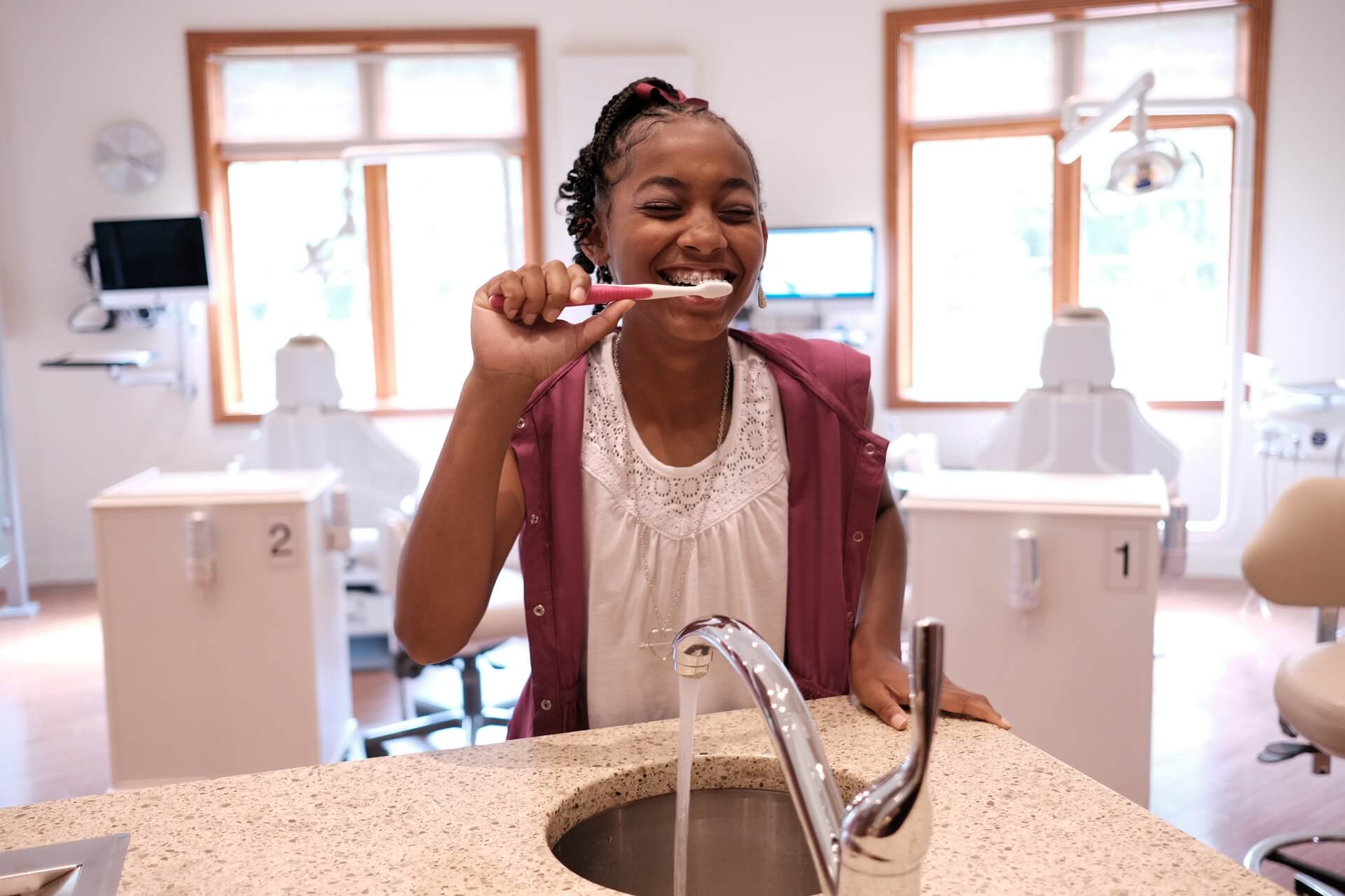 The Bandeen Orthodontics and Center for Dental Sleep Medicine patient smiling on the camera